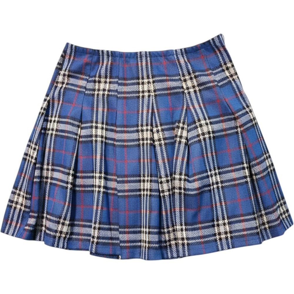 Altar'd State Blue Plaid Pleated Mini Skirt Preppy Retro 90s Schoolgirl Medium